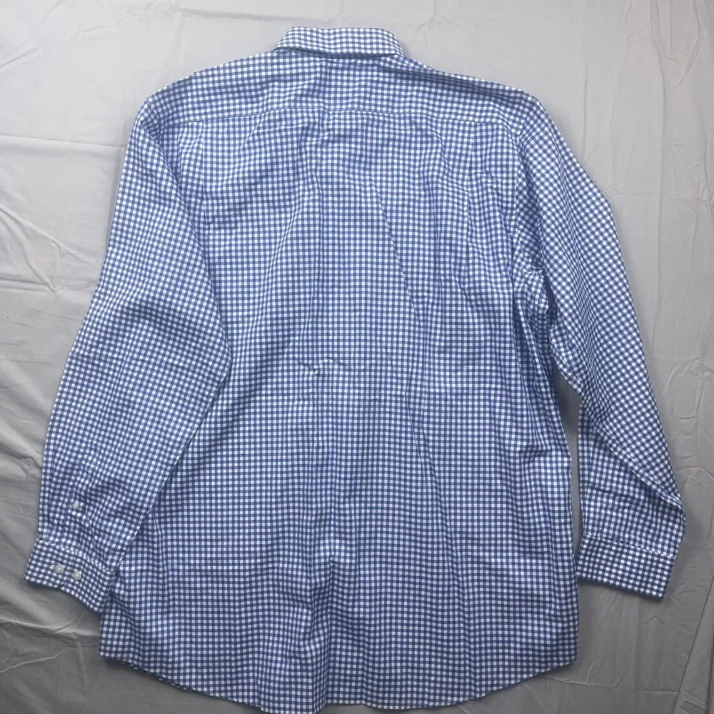 LL Bean Wrinkle Free Kennebunk Sport‎ Shirt Mens XLT Blue Traditional Fit Check